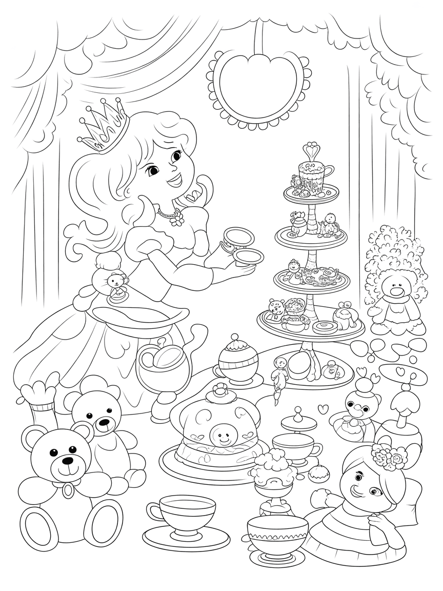 princess hosting an elaborate tea